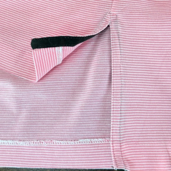 Polo Golf Ralph Lauren Pink Micro-Striped 100% Pima Cotton Polo Shirt Size L - Picture 9 of 11